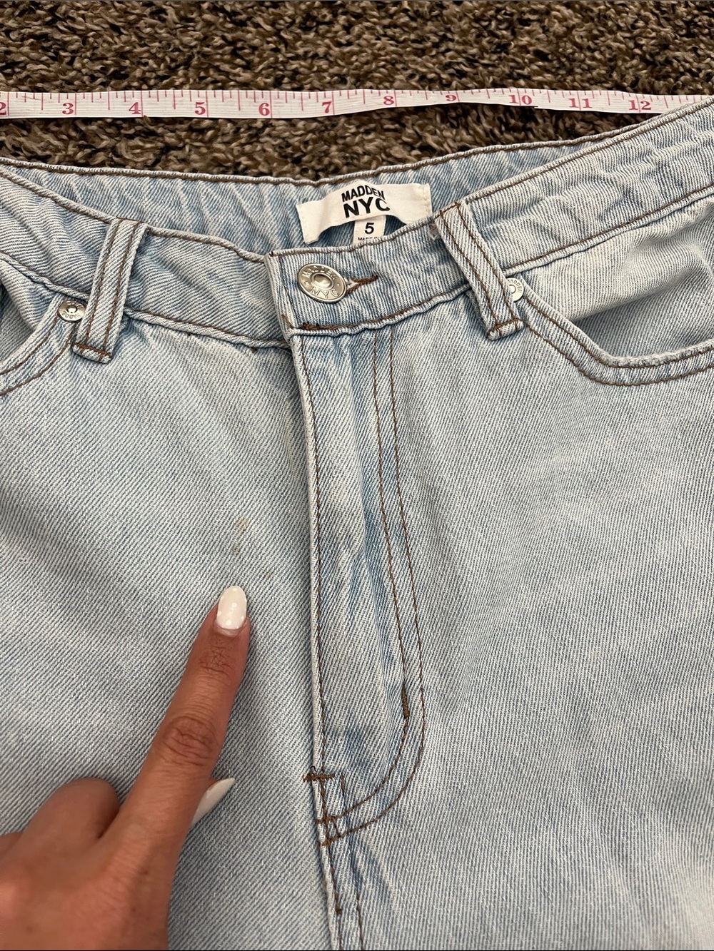 Madden NYC Light Wash Distressed Wide Leg Jeans Size 5 - Picture 16 of 16